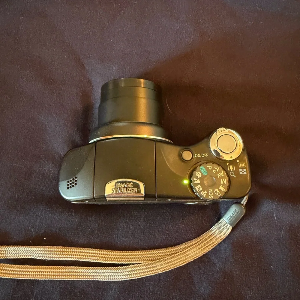 Canon PowerShot SX100 IS Black with Tan Strap